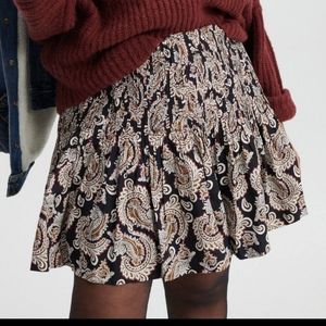 Anthropologie paisley print mini  skirt.  Size xs petite